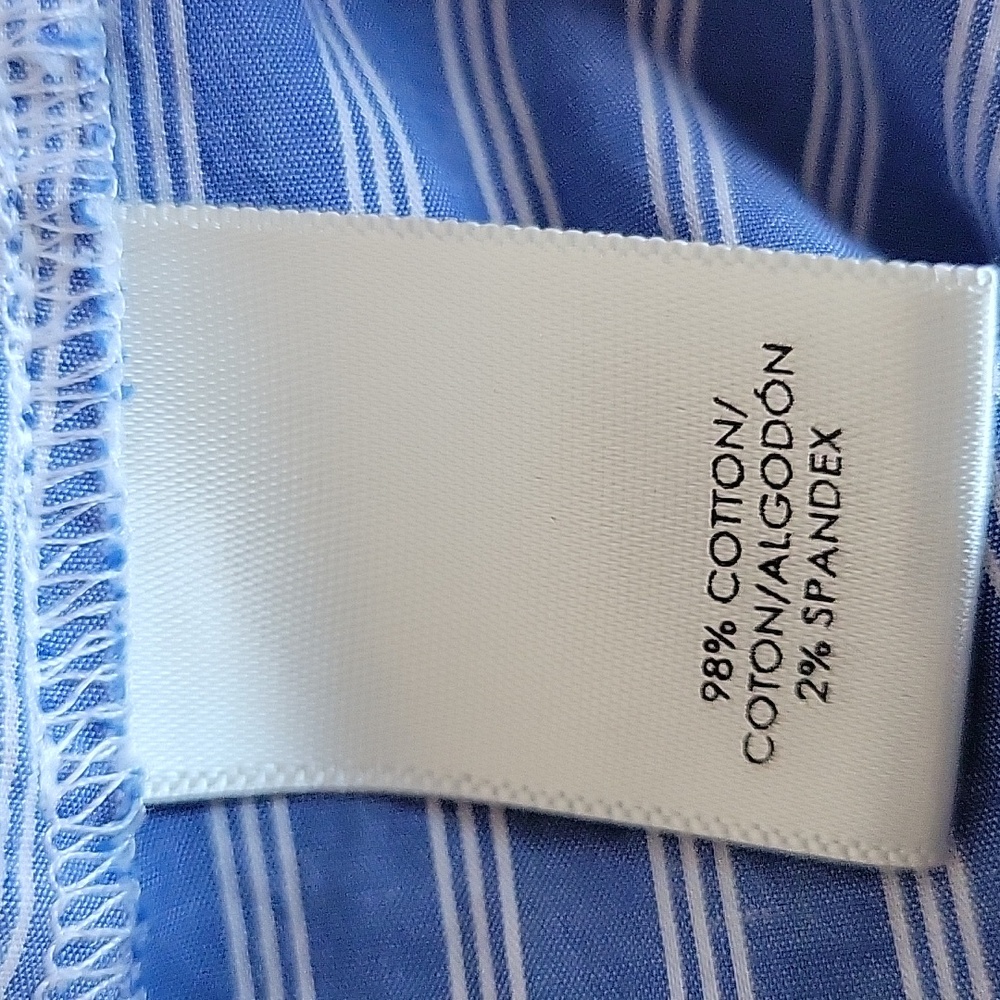 Ann Taylor Button Down Blue and White Striped Shirt Size Medium - Picture 7 of 7